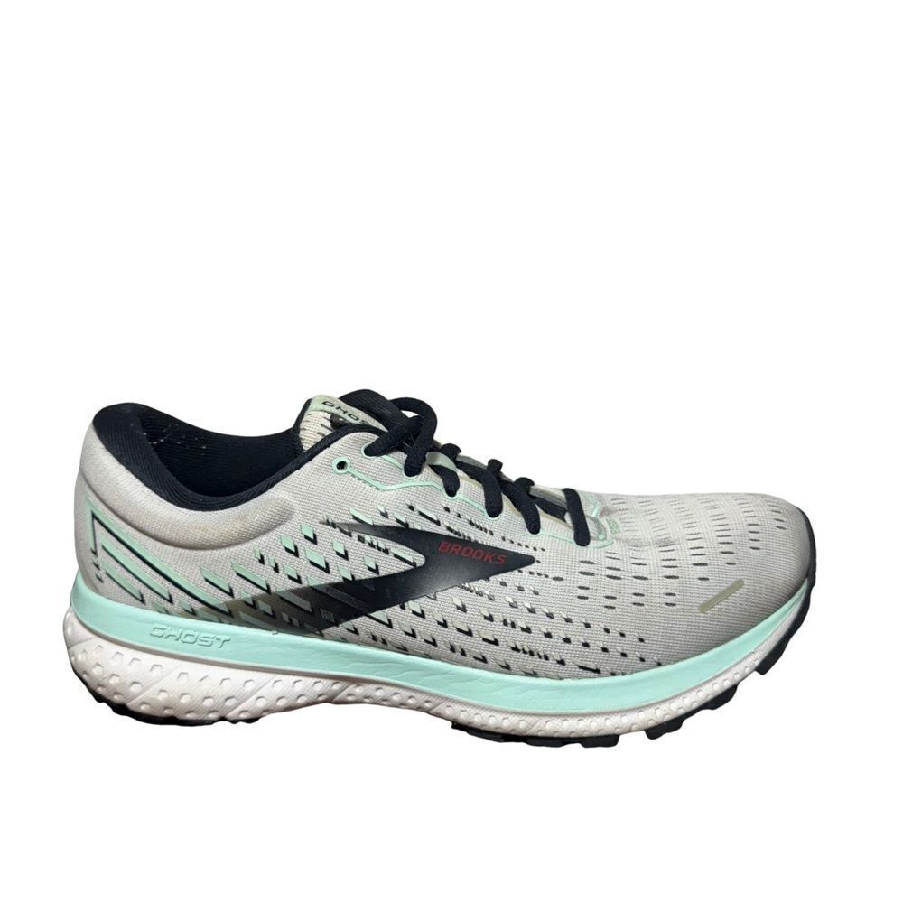 Brooks Gray and Green Athletic Shoes with Breathable Mesh and Cushioned 9.5